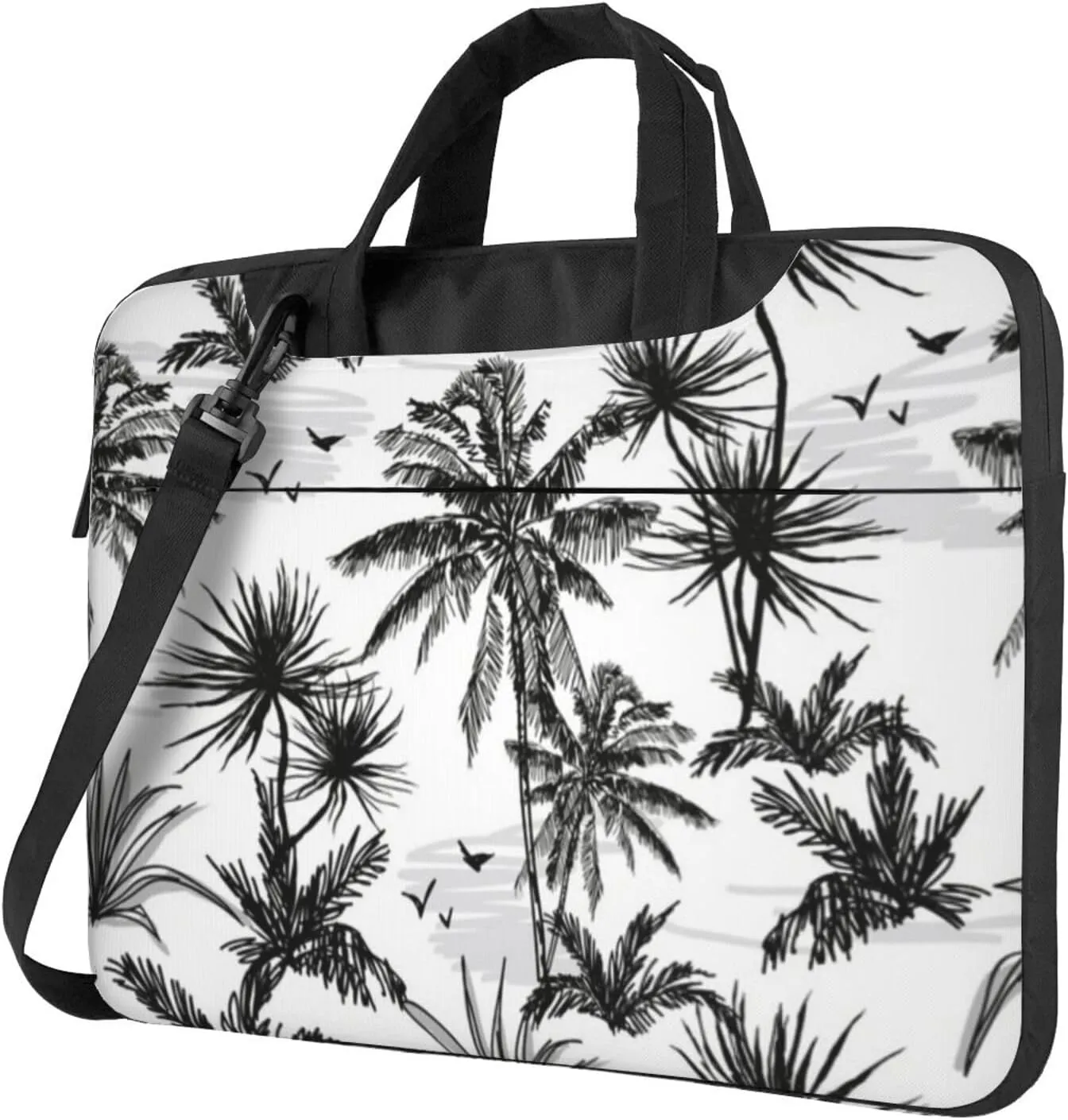 Summer Beach Palm Trees Modern 13-15.6 Inch Laptop Bag For Man And Women, Computer Messenger Bag, Trendy Shoulder Strap Design