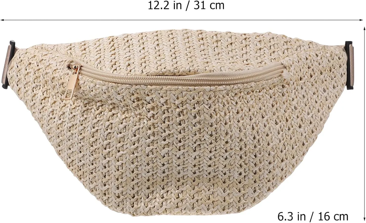 TENDYCOCO 1pc Straw Shoulder Chest Bag Simulation Straw Chest Bag Storage Bag Shopping Plastic European and American