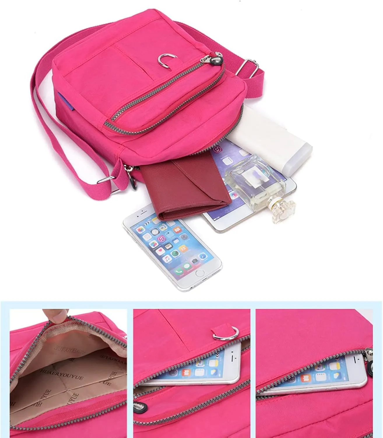 Tote Bag For Women Casual Nylon Square Bags Purse Handbag Crossbody Bag Shoulder Bag Handbag For Shopping Travel Essential M