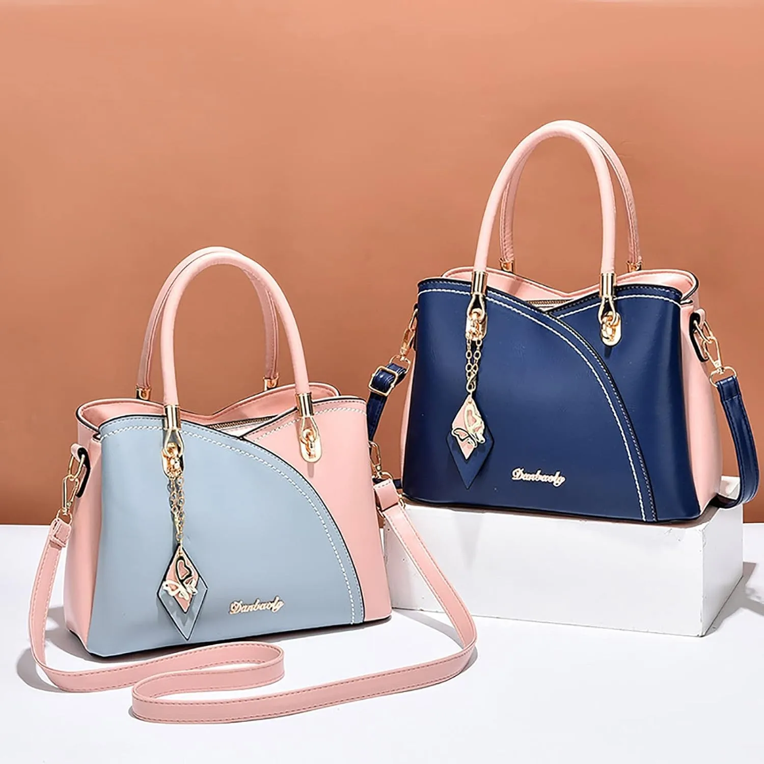 Tote Bag For Women Color Block Women Hobo Handbags Large Capacity Plaid Middle Shoulder Messenger Bag For Daily Work M