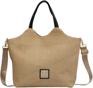 Tote Bag for Women Straw Hobo Bags Casual Woven Handbag PU Leather Shoulder Bag Large Casual