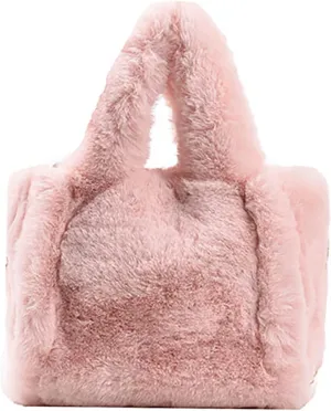 Tote Bag For Women Velvet Winter Handbags Cute New Small Size Solid Color Mini Simple Plush Handbag For Shopping Outdoor