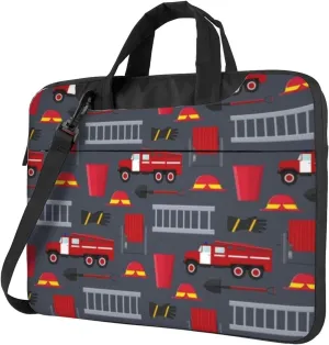 Transportation Fire Truck Modern 13-15.6 Inch Laptop Bag For Man And Women, Computer Messenger Bag, Trendy Shoulder Strap Design