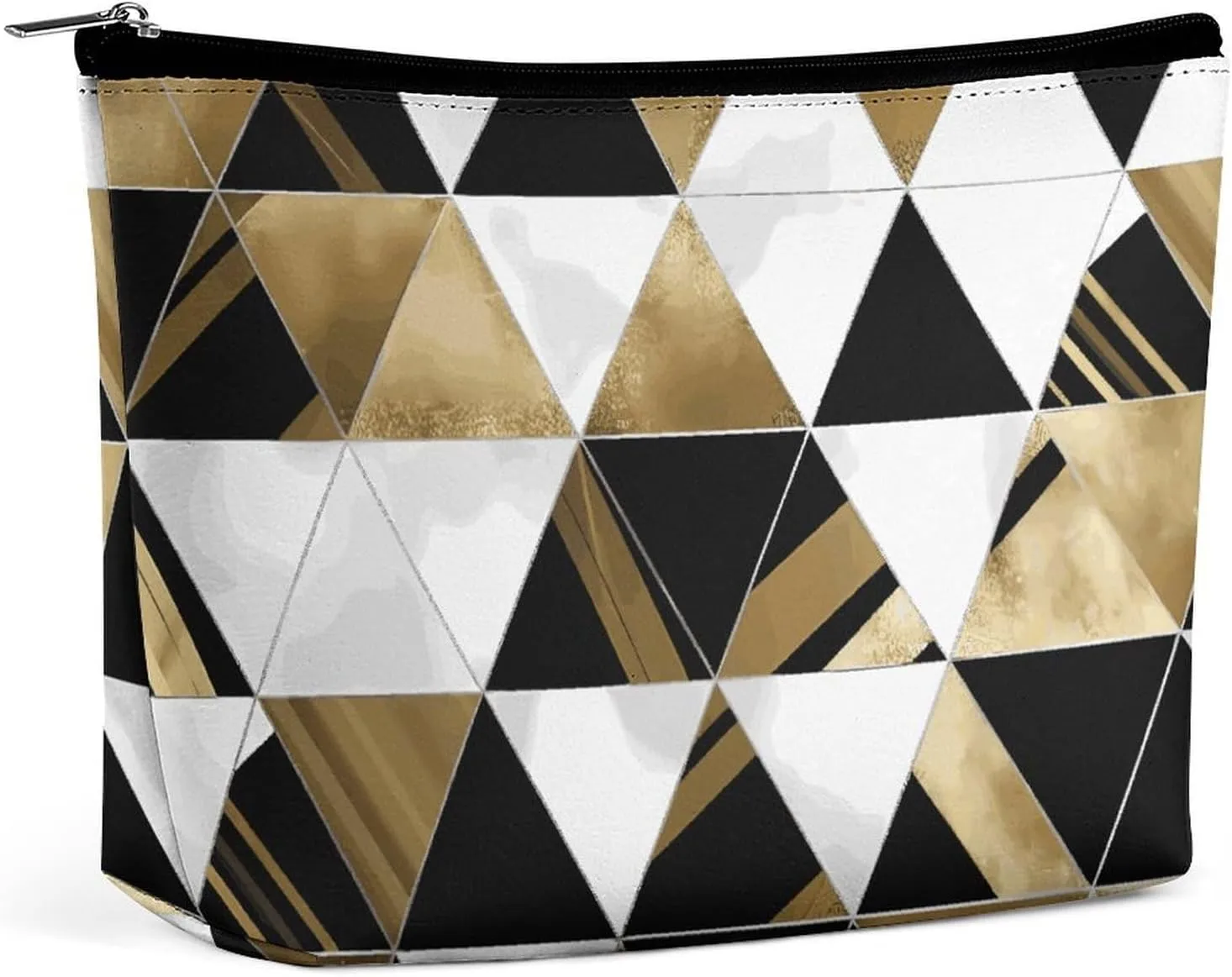 Travel Makeup Bag Large Capacity Cosmetic Bags for Women Waterproof Portable Cosmetic Bag Storage Bag Fashion Modern Triangles Printed Toiletry Bag