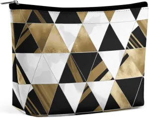 Travel Makeup Bag Large Capacity Cosmetic Bags for Women Waterproof Portable Cosmetic Bag Storage Bag Fashion Modern Triangles Printed Toiletry Bag