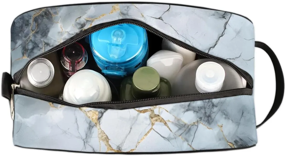 Travel Toiletry Bag for Women Men Classic Marble Design Hanging Cosmetic Bag Waterproof Makeup Bag for Shaving Makeup Toothbrush & Travel Essentials