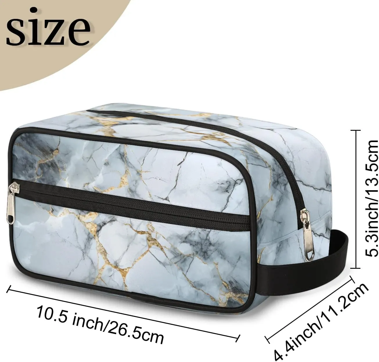 Travel Toiletry Bag for Women Men Classic Marble Design Hanging Cosmetic Bag Waterproof Makeup Bag for Shaving Makeup Toothbrush & Travel Essentials