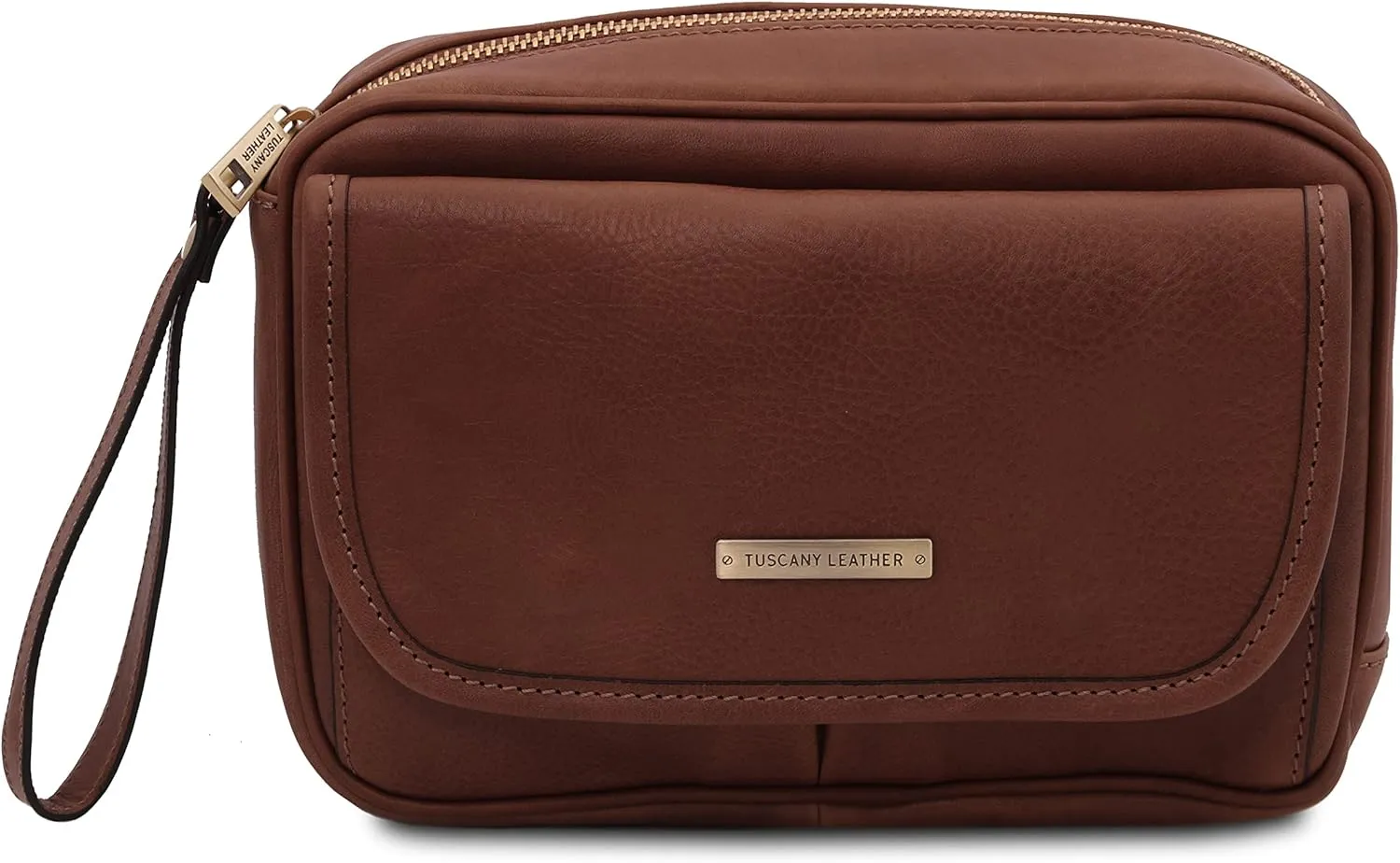 Tuscany Leather - Ivan - Leather handy wrist bag for man Brown - TL140849/1