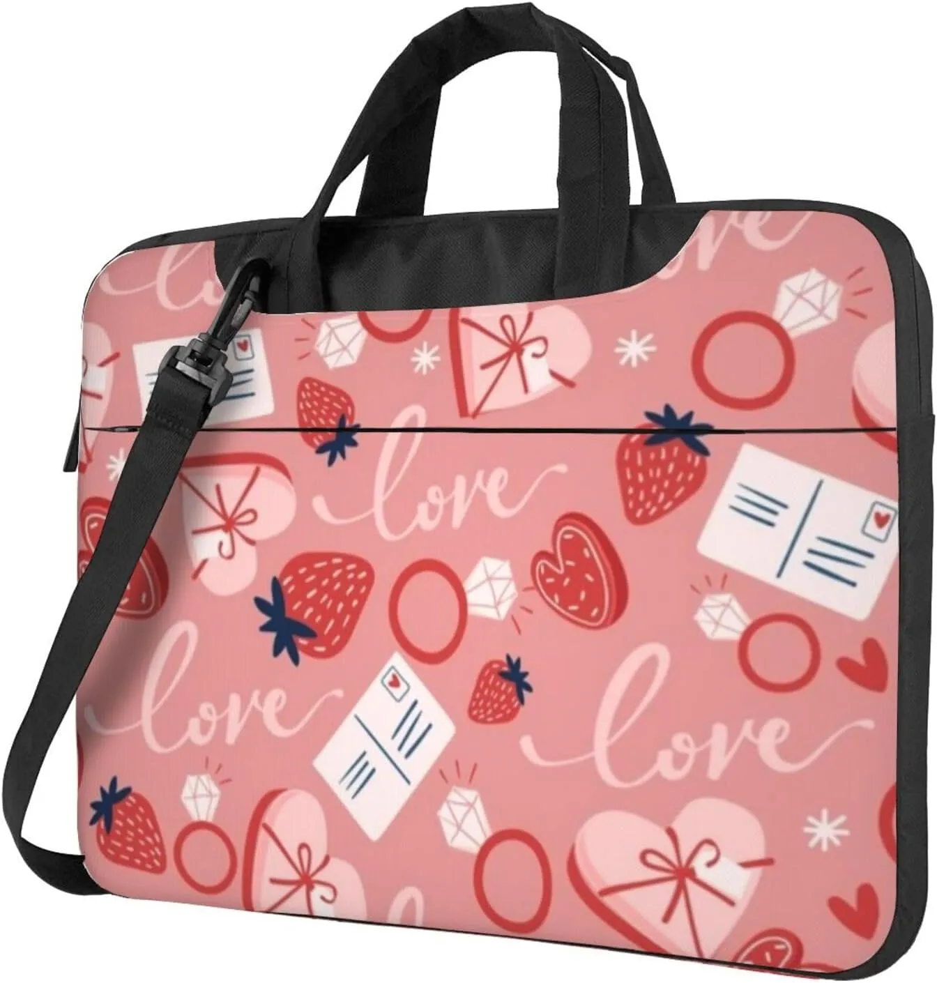 Valentine'S Day2 Modern 13-15.6 Inch Laptop Bag For Man And Women, Computer Messenger Bag, Trendy Shoulder Strap Design