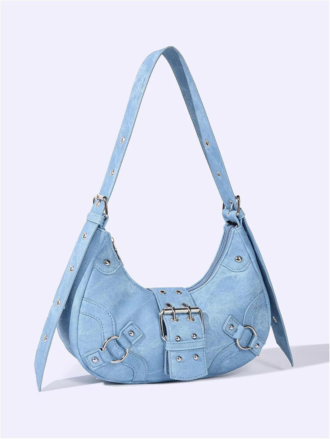 Verdusa Women's Studded PU Leather Clutch Shoulder Tote Handbag Adjustable Strap Boho Bags
