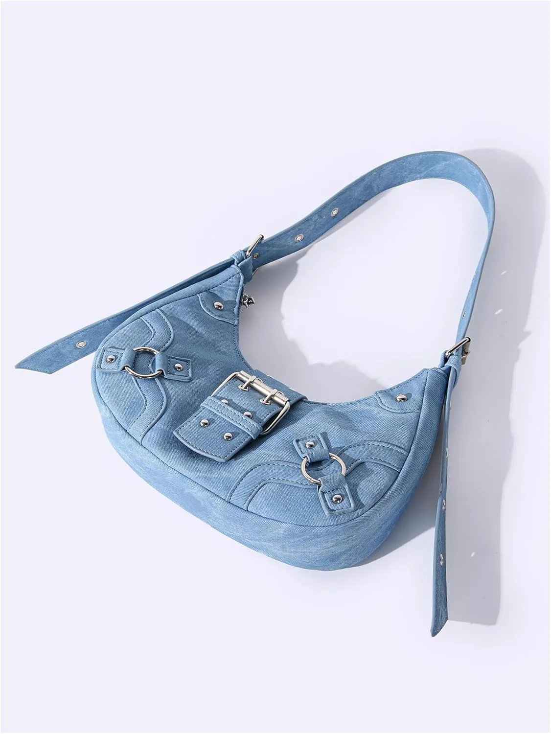 Verdusa Women's Studded PU Leather Clutch Shoulder Tote Handbag Adjustable Strap Boho Bags