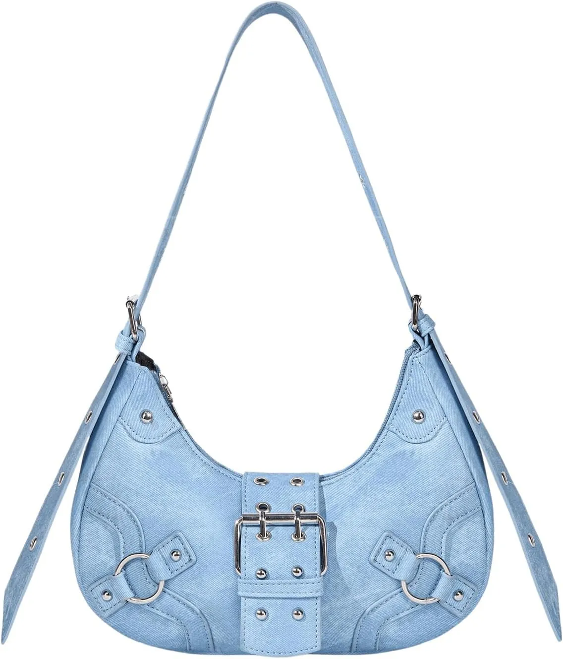 Verdusa Women's Studded PU Leather Clutch Shoulder Tote Handbag Adjustable Strap Boho Bags