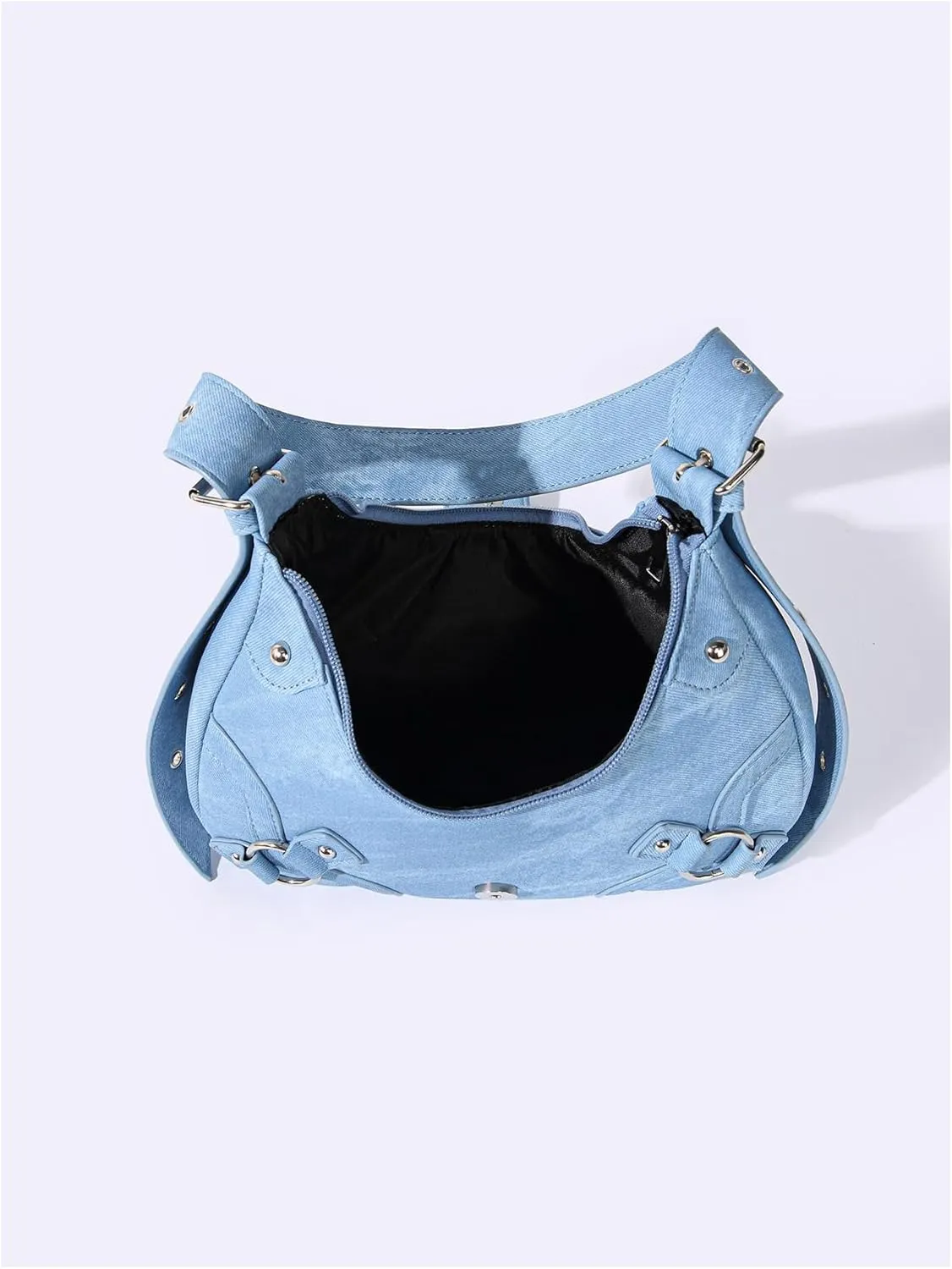 Verdusa Women's Studded PU Leather Clutch Shoulder Tote Handbag Adjustable Strap Boho Bags