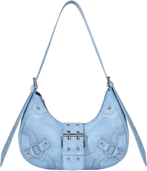 Verdusa Women's Studded PU Leather Clutch Shoulder Tote Handbag Adjustable Strap Boho Bags