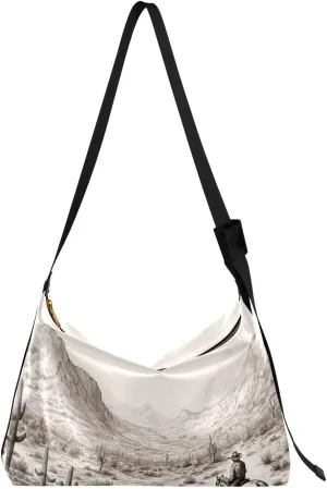 Vintage Cowboy Tote Bag for Women Large Hobo Bags Leather Crossbody Bags Leather Hobo Bags with Adjustable Strap for Travel Women