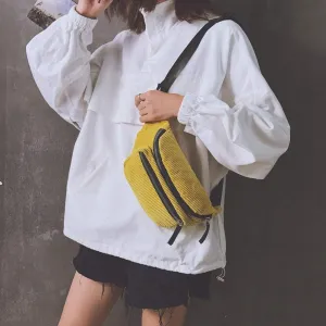 Vintage Waist Pack Simple Women Girls Pouch Belt Chest Bags Casual Messenger Shoulder Handbags, One Color, One Size