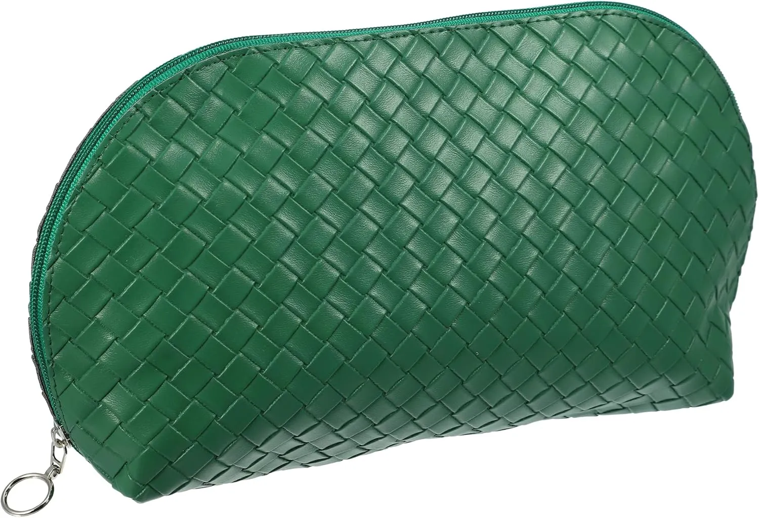 VOCOSTE Weave Makeup Bag, Waterproof Cosmetic Bag Travel Handy Cosmetic Handbag Organizer Toiletry Bag for Women, Green