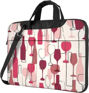 Watercolor Modern Colorful Wine Bottle Elegant 13-15.6 Inch Laptop Bag For Man And Women, Computer Messenger Bag, Trendy Shoulder Strap Design