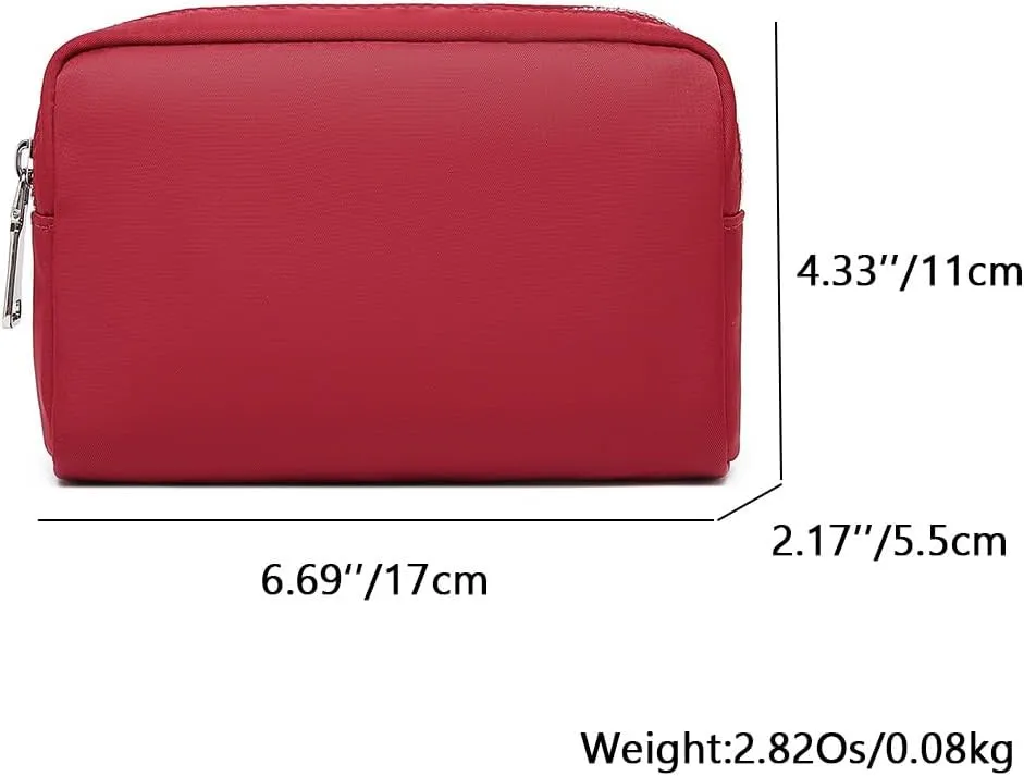 Waterproof Makeup Bag Large Capacity Women's Classic Black Wash Bag Adjustable Partition Wash Bag Brush and Cosmetic Carrying Bag (Burgundy Red)