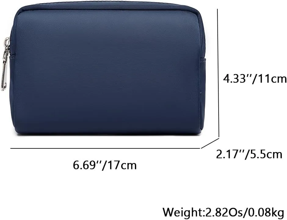 Waterproof Makeup Bag Large Capacity Women's Classic Black Wash Bag Adjustable Partition Wash Bag Brush and Cosmetic Carrying Bag (Navy Blue)