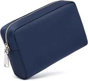 Waterproof Makeup Bag Large Capacity Women's Classic Black Wash Bag Adjustable Partition Wash Bag Brush and Cosmetic Carrying Bag (Navy Blue)