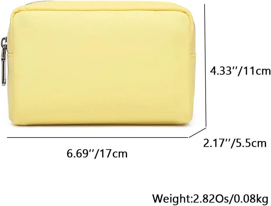 Waterproof Makeup Bag Large Capacity Women's Classic Black Wash Bag Adjustable Partition Wash Bag Brush and Cosmetic Carrying Bag (Yellow)