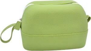 Waterproof Makeup Bag, Silicone Toiletry Bag, Portable Travel Storage Bag, Large-Capacity Washable Cosmetic Bag, Handy Pouch Bag with Zipper, Cosmetics Organizer for For Women Men (Green)