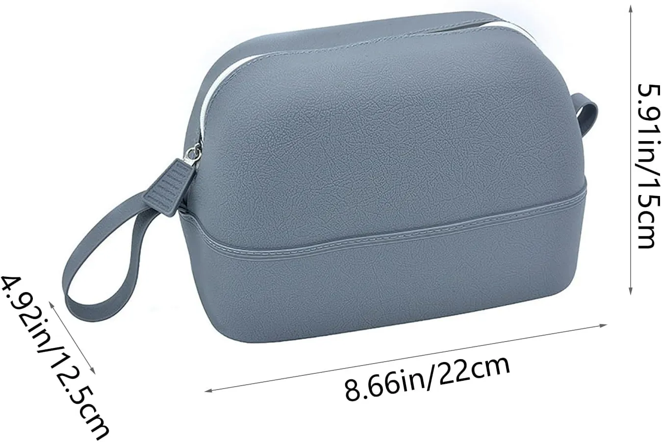 Waterproof Makeup Bag, Silicone Toiletry Bag, Portable Travel Storage Bag, Large-Capacity Washable Cosmetic Bag, Handy Pouch Bag with Zipper, Cosmetics Organizer for For Women Men (Grey)