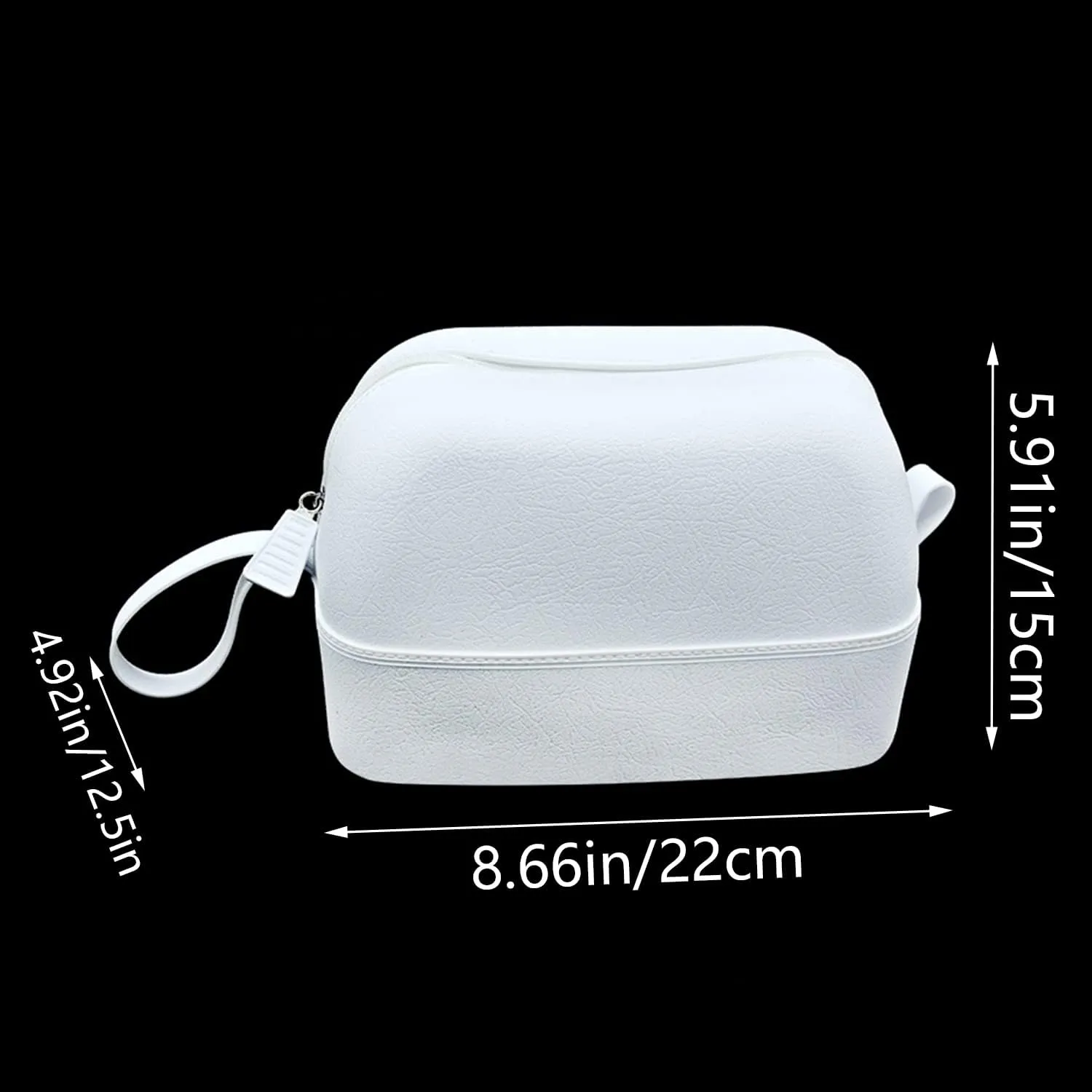 Waterproof Makeup Bag, Silicone Toiletry Bag, Portable Travel Storage Bag, Large-Capacity Washable Cosmetic Bag, Handy Pouch Bag with Zipper, Cosmetics Organizer for For Women Men (White)
