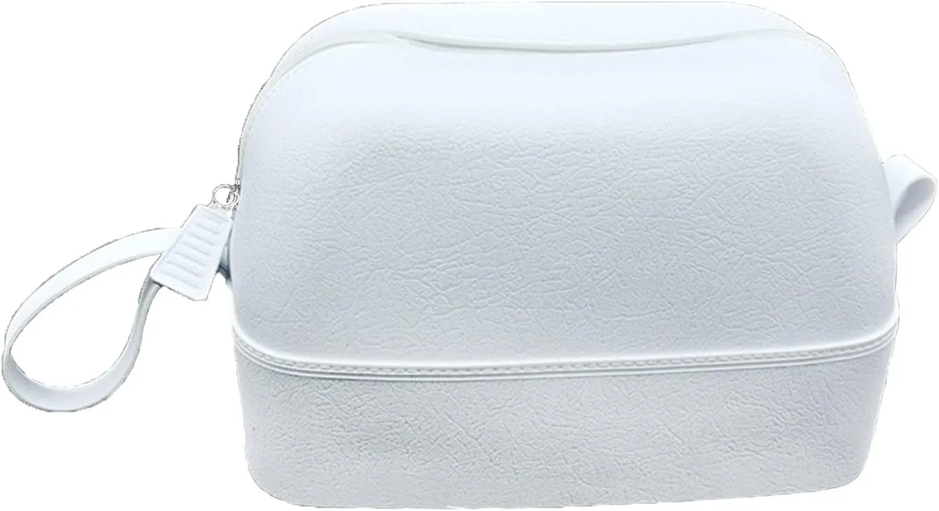 Waterproof Makeup Bag, Silicone Toiletry Bag, Portable Travel Storage Bag, Large-Capacity Washable Cosmetic Bag, Handy Pouch Bag with Zipper, Cosmetics Organizer for For Women Men (White)