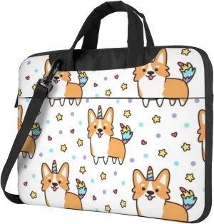 Welsh Corgi Dog Modern 13-15.6 Inch Laptop Bag For Man And Women, Computer Messenger Bag, Trendy Shoulder Strap Design