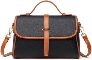 Women Handbags Shoulder Bags, Satchel Tote Bag, Fashion Luxury Design Shoulder Bag Woman Simple Texture Leather Stitching Messenger Square Bags Trendy Handy Wrist Bag ( Color : Black Shoulder Bag )