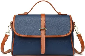 Women Handbags Shoulder Bags, Satchel Tote Bag, Fashion Luxury Design Shoulder Bag Woman Simple Texture Leather Stitching Messenger Square Bags Trendy Handy Wrist Bag ( Color : Blue Shoulder Bag )
