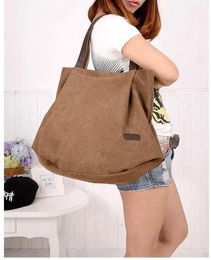 Women Shoulder Bag Retro Fashion Casual Canvas Vintage Casual Shoulder Bags Handbags Bulk Hobo Tote Bags