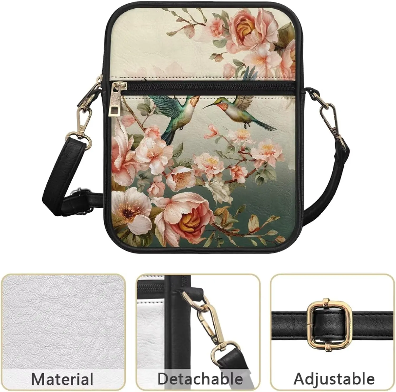 Women Small Crossbody Bags Trendy Messenger Bag Phone Purses Leather Shoulder Bag Multi Pocket Handbags