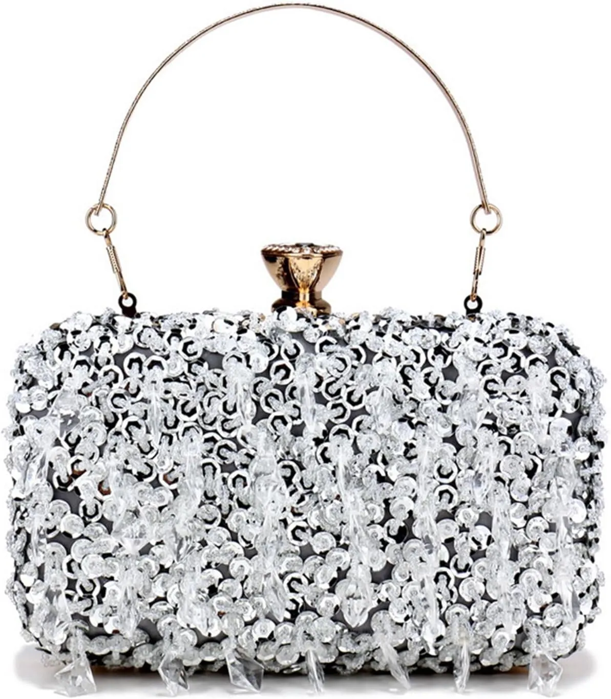Women's Classic Clutch Banquet Evening Bag Glitter Sequin Crossbody Shoulder Bag Sparkly Purse for Prom Wedding Party