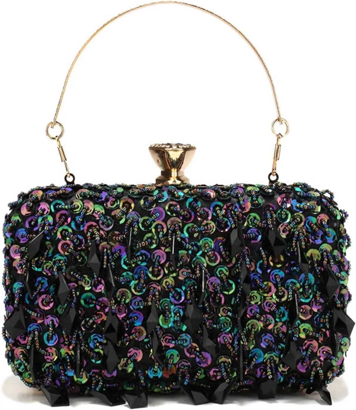 Women's Classic Clutch Banquet Evening Bag Glitter Sequin Crossbody Shoulder Bag Sparkly Purse for Prom Wedding Party