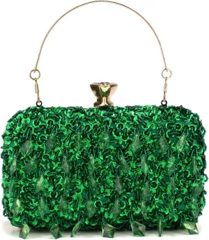 Women's Classic Clutch Banquet Evening Bag Glitter Sequin Crossbody Shoulder Bag Sparkly Purse for Prom Wedding Party