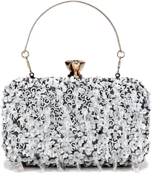 Women's Classic Clutch Banquet Evening Bag Glitter Sequin Crossbody Shoulder Bag Sparkly Purse for Prom Wedding Party
