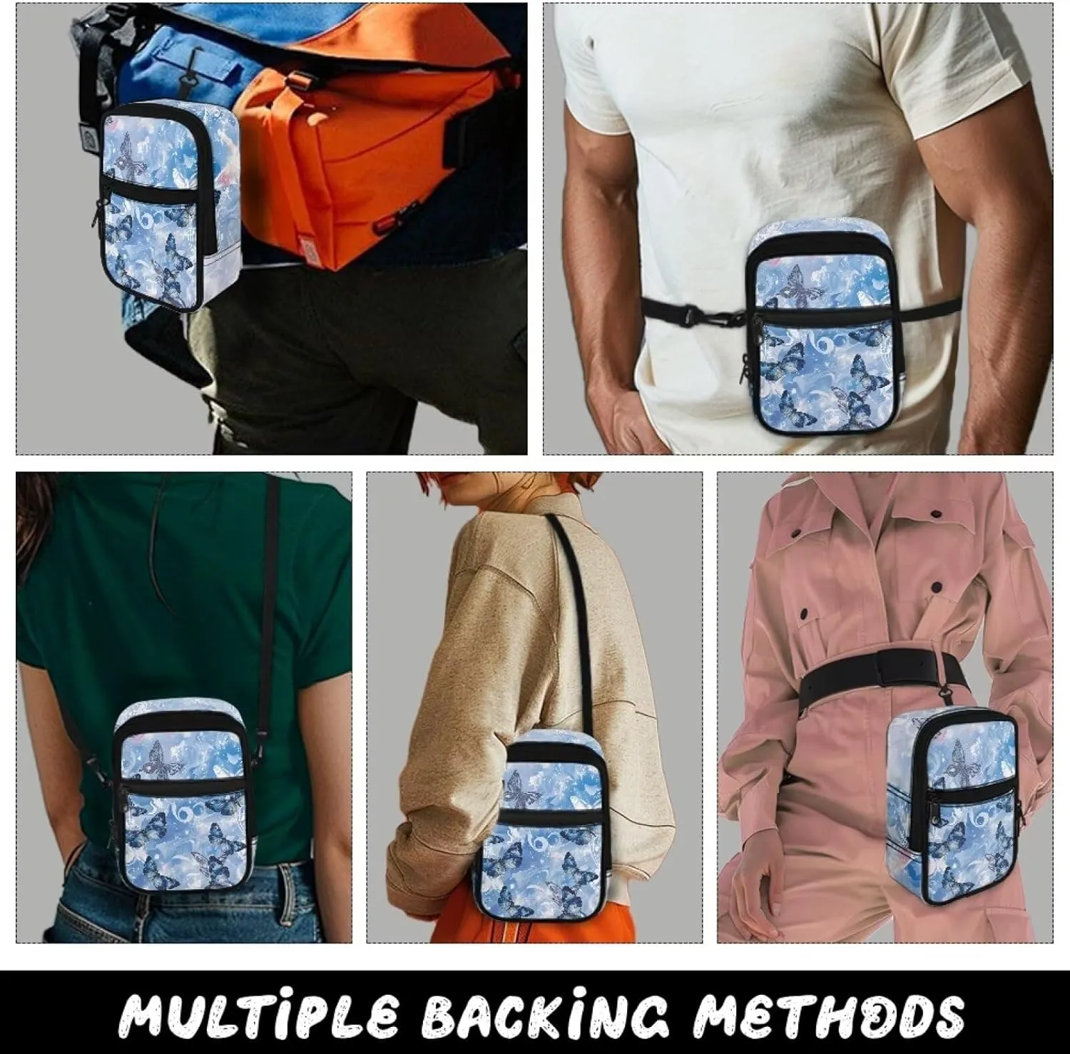 Womens Crossbody Bags Trendy Sling Bag Small Men Shoulder Bag Classic Travel Fanny Packs for Running, Hiking