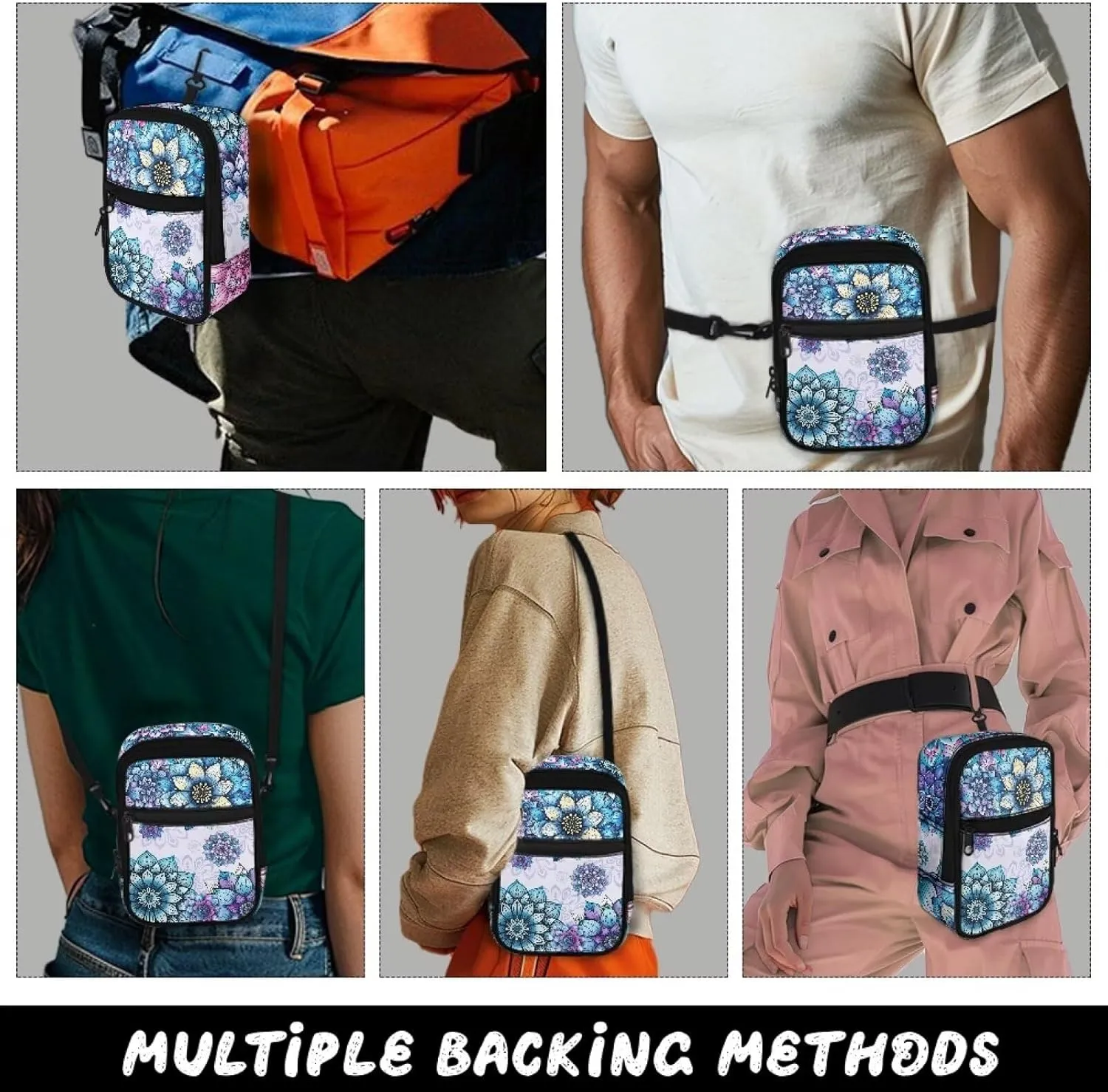 Womens Crossbody Bags Trendy Sling Bag Small Men Shoulder Bag Classic Travel Fanny Packs for Running, Hiking