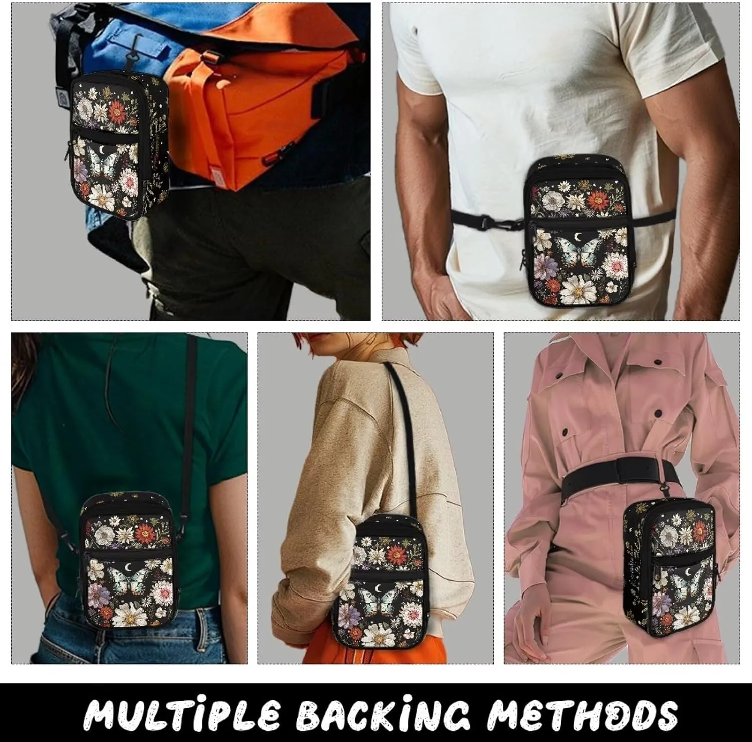 Womens Crossbody Bags Trendy Sling Bag Small Men Shoulder Bag Classic Travel Fanny Packs for Running, Hiking