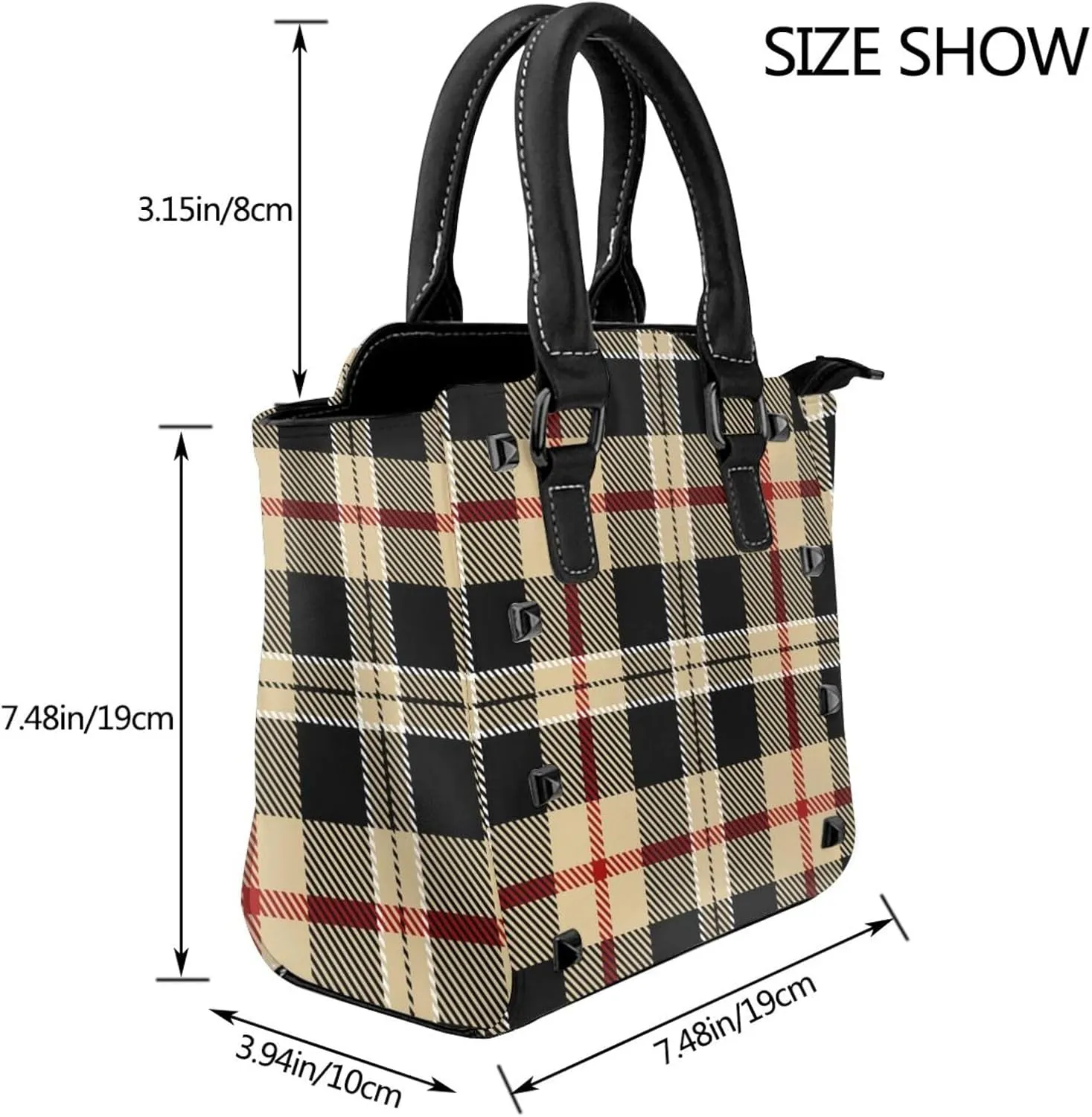 Women's Faux Leather PU Studded Tote Shoulder Bag Studded Crossbody Bags