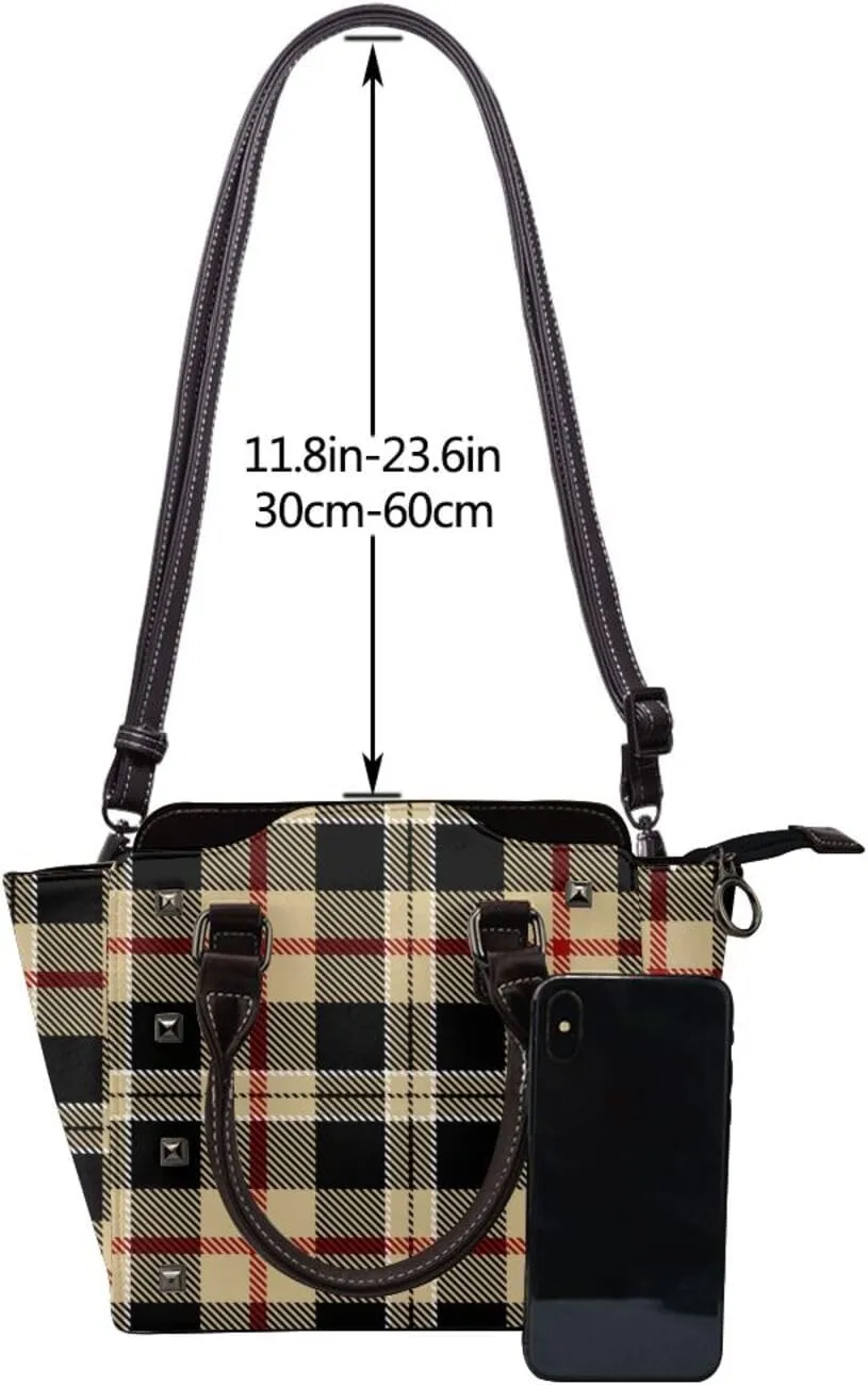 Women's Faux Leather PU Studded Tote Shoulder Bag Studded Crossbody Bags