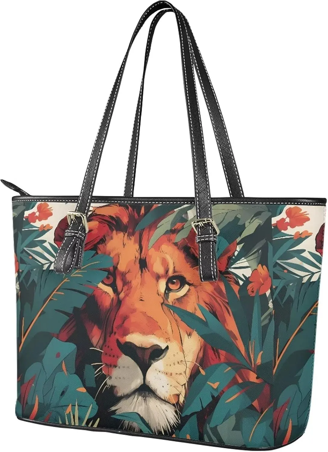 Womens Leather Tote Office Shoulder Bags, Cow Spots PU Leather Tote Bags Boho Shopping Carry Messenger Handbag