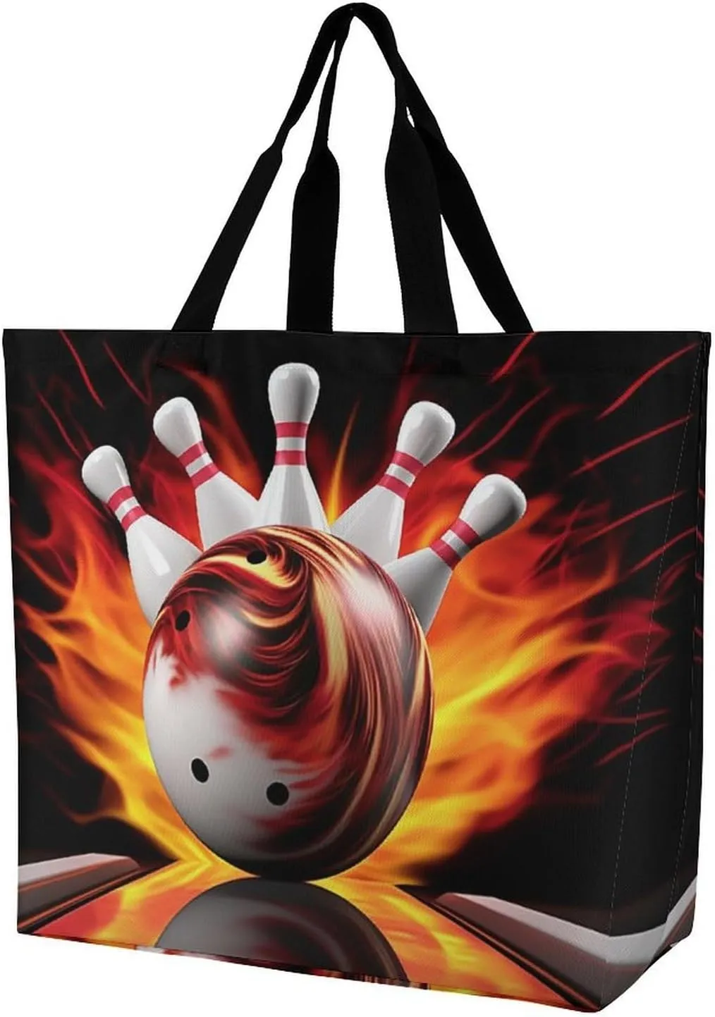 Women's Multi-Functional Shopping BagBowling Ball Printing Messenger Bag Shoulder Bag for Travel, Work, Shopping & Parties with Inner Pocket, Grocery Bag Lightweight & Water-Resistant