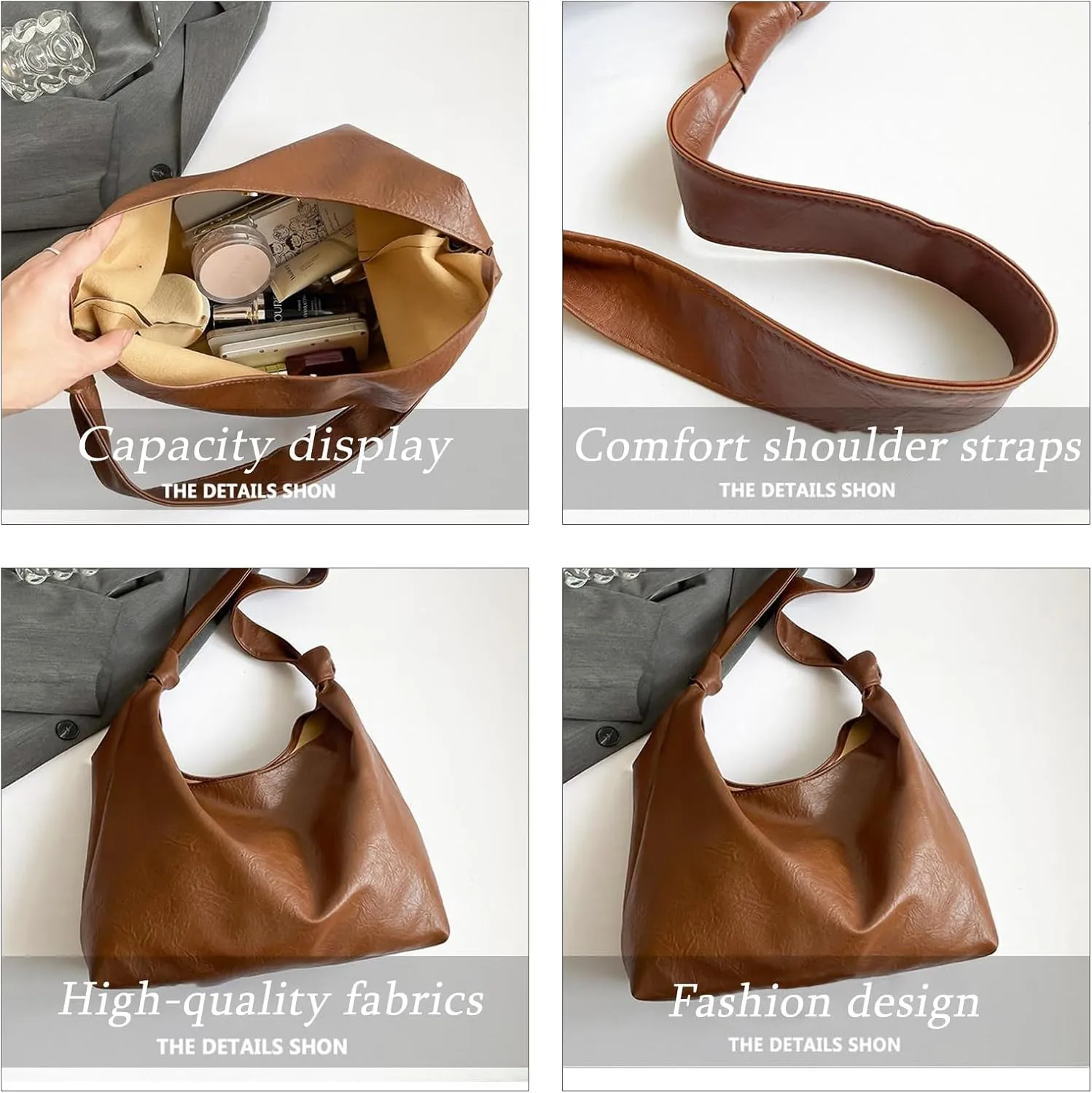 Women's Shoulder Bags Vegan Leather Hobo Bags Casual Handbags Women's Single Shoulder Travel Wallet