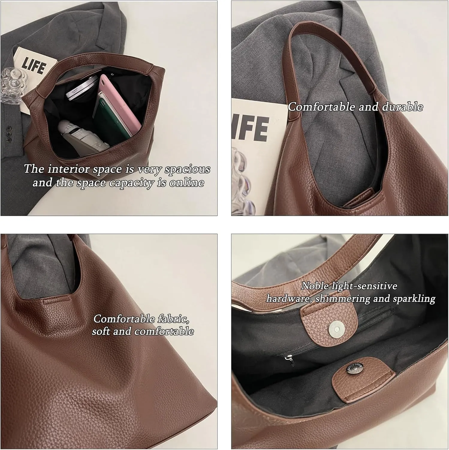 Women's Shoulder Bags Vegan Leather Hobo Bags Large Tote Bags Casual Tote Bags Wallets