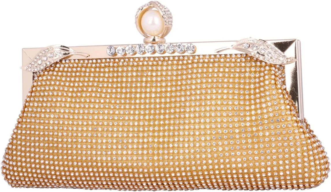 Womens Sparkly Crystal Evening Party Clutch Wedding Bridal Wallet Handy Bag