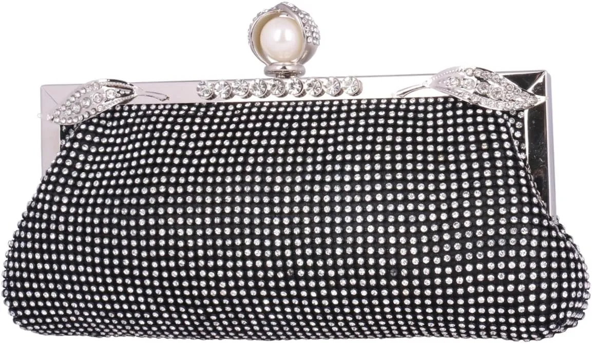 Womens Sparkly Crystal Evening Party Clutch Wedding Bridal Wallet Handy Bag